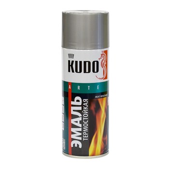 Эмаль аэрозольная термостойкая Kudo (до +800°С) серебристая (5001) 0,52л