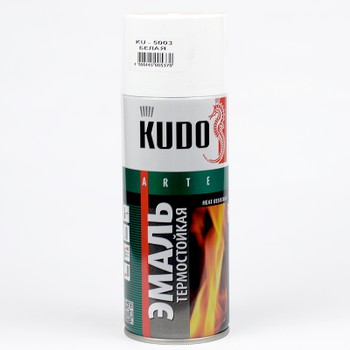 Эмаль аэрозольная термостойкая Kudo (до +400°С) белая (5003) 0,52л