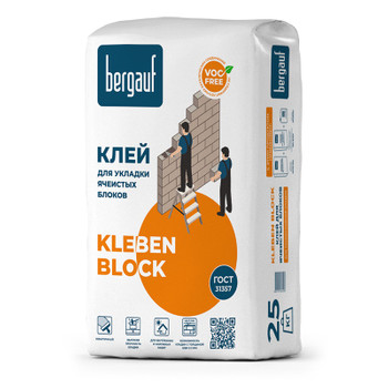 Клей для ячеистых блоков Bergauf Kleben Block, 25 кг