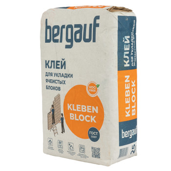 Клей для ячеистых блоков Bergauf Kleben Block, 25 кг