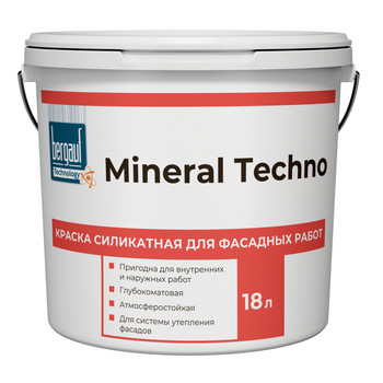 Краска фасадная Mineral Techno U белая база A 18 л