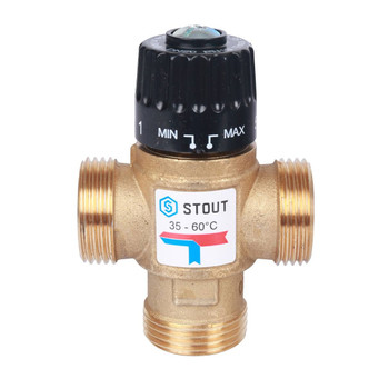 Клапан термостатический смесительный Stout 1" НР 35-60C Kvs 2,5 SVM-0120-256025