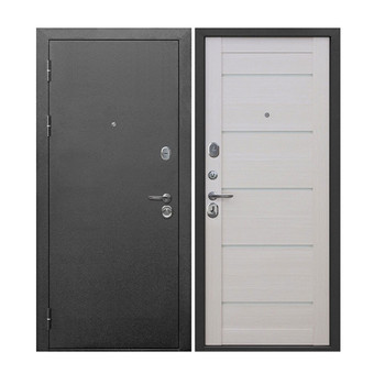 Дверь входная металлическая 9 см, Серебро/Лиственница 860 мм левая