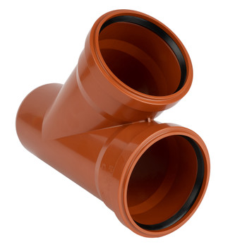 Тройник канализационный наружный 110х110мм 45° Ostendorf