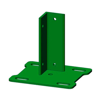 Фланец квадратный 148х148х4 мм 4 отверстия с уголком ПП RAL6005 с креплением