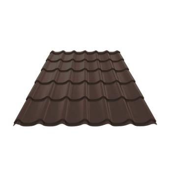 Лист кровельный декоративный Ламонтерра-Х 1190x6150 мм 0,45 мм коричневый шоколад