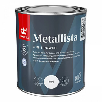 Краска по ржавчине 3 в 1 Tikkurila Metallista база А глянцевая 2,3 л