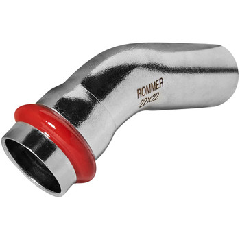 Изображение товара Пресс угольник соединительный из нержавеющей стали 45° 22х22 мм Rommer