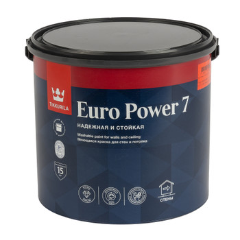 Краска для стен и потолков Tikkurila Euro Power 7 матовая база С 2,7 л