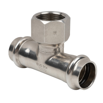 Пресс тройник переходной из нержавеющей стали ВР 22х3/4" Rommer