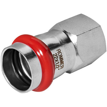 Пресс муфта переходная из нержавеющей стали ВР 22х1/2" Rommer