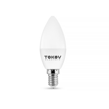 Лампа светодиодная TOKOV electric свеча 10Вт Е14 холодный свет 6500К