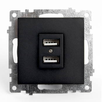 Механизм розетки USB Stekker Катрин, черный