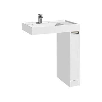 Изображение товара Тумба под стиральную машину Акватон Лондри 20 с раковиной Рейн 80 белый