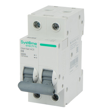 Выключатель автоматический двухполюсной C 6А 4.5кА City9 Systeme Electric