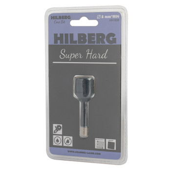 Коронка алмазная Hilberg Super Hard по керамике и керамограниту для УШМ 8 мм