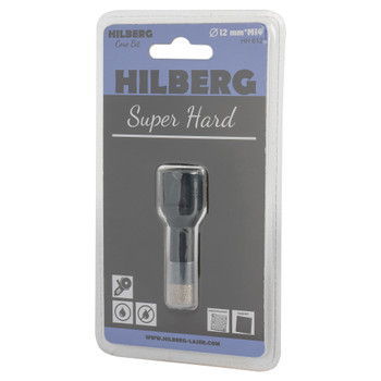 Коронка алмазная Hilberg Super Hard по керамике и керамограниту для УШМ 12 мм