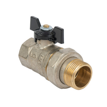 Кран шаровый со сгоном LD Pride 1" бабочка с биркой