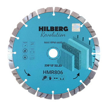 Диск по железобетону алмазный Hilberg Revolution 230x12x22,23 мм