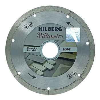 Диск по керамограниту алмазный Hilberg Millimeter 125x1,0x8x22,2 мм