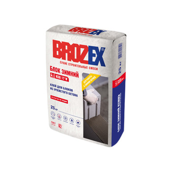 Клей для ячеистых блоков Brozex KSB 17 зимний 25 кг