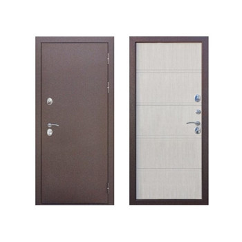 Дверь входная металлическая с терморазрывом Прораб Протерма шоколад букле/уайт 960 мм правая