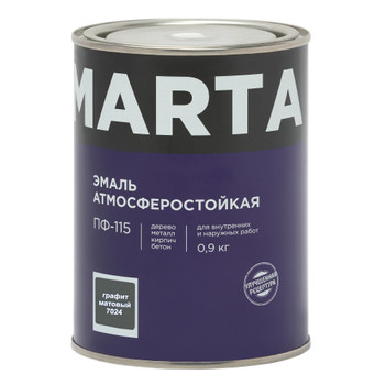 Эмаль ПФ-115 Марта графит (RAL 7024) матовая 0,9кг