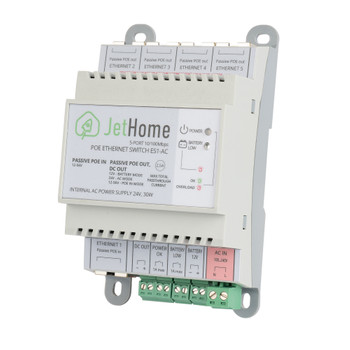 Коммутатор на DIN-рейку с passive POE out. JetHome ES1 Ethernet 10/100 Мбит/с, 5 портов