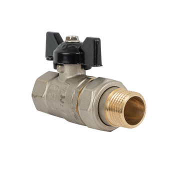Кран шаровый со сгоном LD Pride 1/2" бабочка с биркой