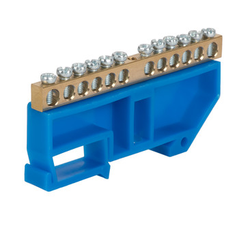 Изображение товара Шина нулевая 12 отверстий с изолятором на DIN-рейку EKF 6х9 мм Изображение товара Шина нулевая 12 отверстий с изолятором на DIN-рейку EKF 6х9 мм