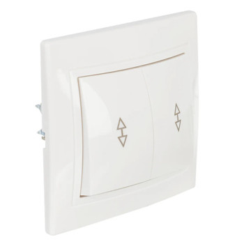 Изображение товара Переключатель проходной двухклавишный Кварта белый IP20 IEK