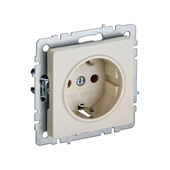 Изображение товара Механизм розетки с заземлением IEK Brite 1-местная бежевый IP20 для внутренней установки