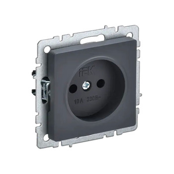 Изображение товара Механизм розетки без заземления IEK Brite IP20 графит