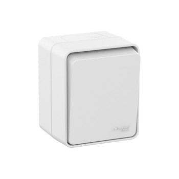 Выключатель одноклавишный накладной AtlasDesign белый IP54 Systeme Electric