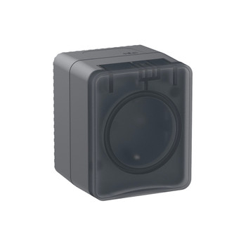 Розетка одноместная накладная с заземлением со шторками и крышкой AtlasDesign антрацит IP54 Systeme Electric