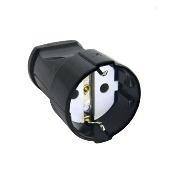 Розетка штепсельная с заземлением 16А 250 B IP20 черная TDM