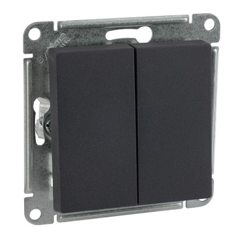 Изображение товара Двухклавишный встраиваемый выключатель AtlasDesign Systeme Electric базальт