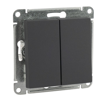 Механизм переключателя проходного двухклавишный AtlasDesign базальт IP20 Systeme Electric