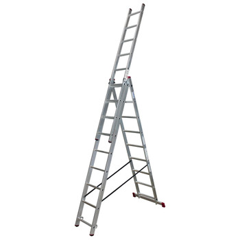 Изображение товара Алюминиевая трехсекционная лестница Krause Corda 6,19 м 150 кг