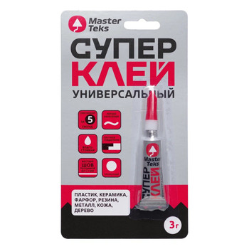 Клей универсальный цианокрилатный MasterTeks 3 гр прозрачный