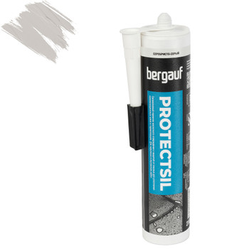 Изображение товара Затирка силиконовая Bergauf Protectsil 280 мл серебристо-серая для влажных помещений