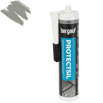 Изображение товара Затирка силиконовая Bergauf Protectsil серого цвета 280 мл для влажных помещений Изображение товара Затирка силиконовая Bergauf Protectsil серого цвета 280 мл для влажных помещений