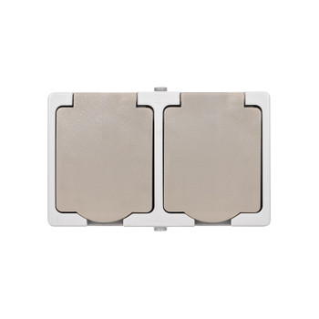 Изображение товара Двухместная накладная розетка с заземлением Вуокса, IP54, TDM