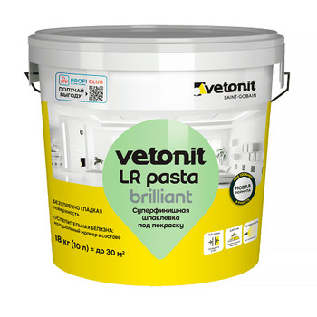 Шпаклевка суперфинишная Vetonit LR pasta brilliant 18 кг