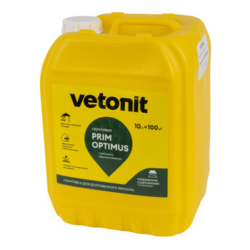 Изображение товара Грунтовка глубокого проникновения Vetonit Prim Optimus 10 л для внутренних и наружных работ