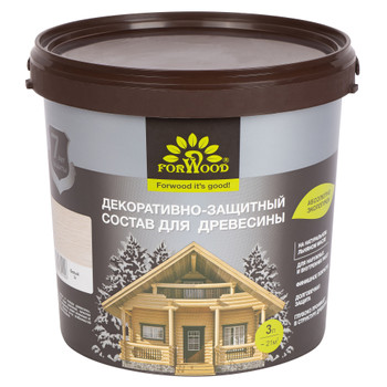 Изображение товара Декоративно-защитный состав Forwood белый полуматовый 3л для древесины