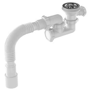 Сифон для душевого поддона Aquant 1 1/2"х40 регулируемый с гибкой трубой 40х40/50