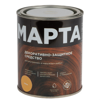 Декоративно-защитное средство для дерева с маслом и воском Марта сосна полуглянцевое 0,75л