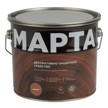 Изображение товара Декоративно-защитное средство для дерева с маслом и воском Марта махагон 2,7л полуглянцевое
