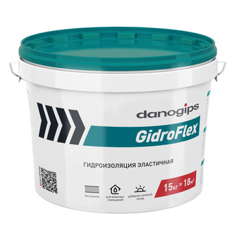 Гидроизоляция эластичная полимерная Danogips GidroFlex 15 кг